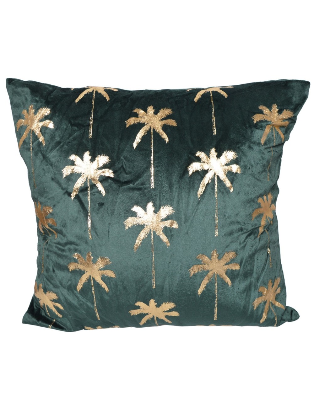 Poduszka zielona w palmy złote