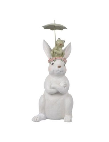 królik z żabką i parasolką