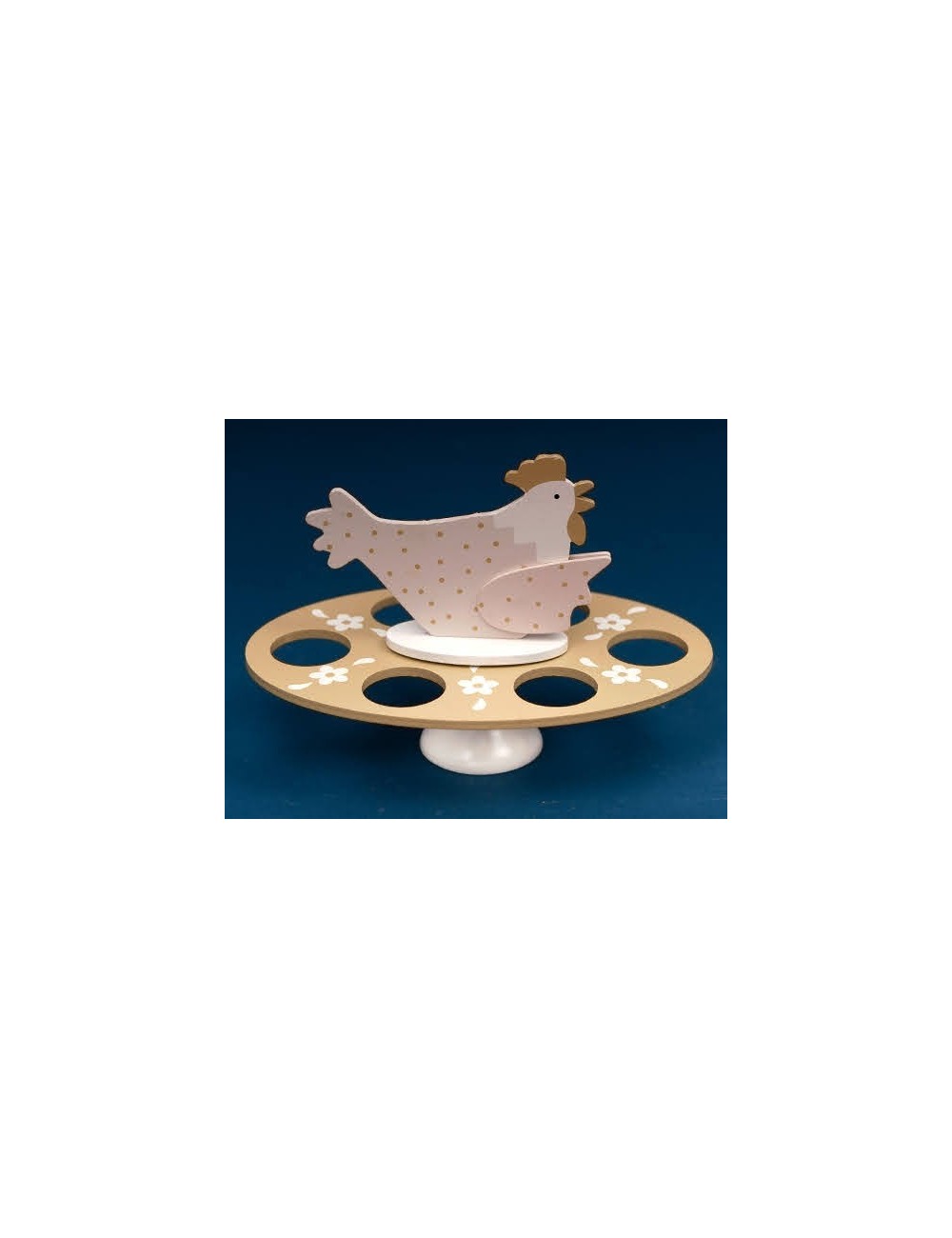 stojak na jajka drewno kurka