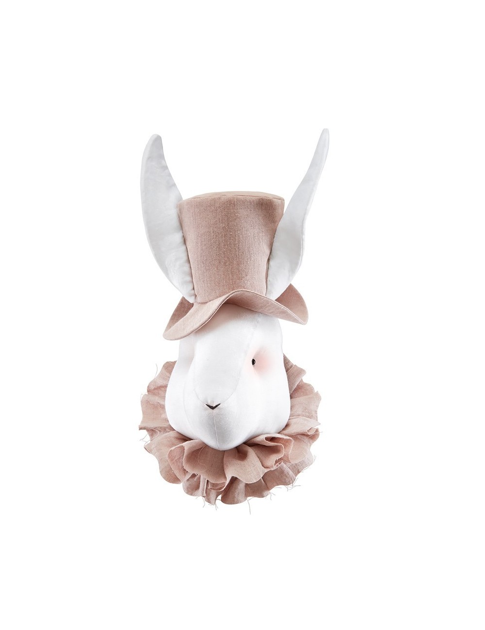 Królik lniany w kapeluszu pudrowym