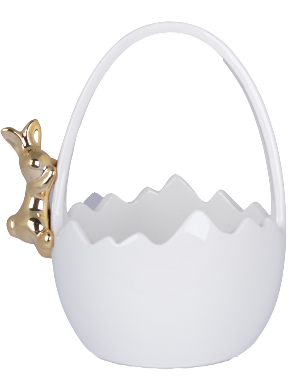 KOSZYK BIAŁY ZE ZŁOTYM ZAJĄCEM DUŻY