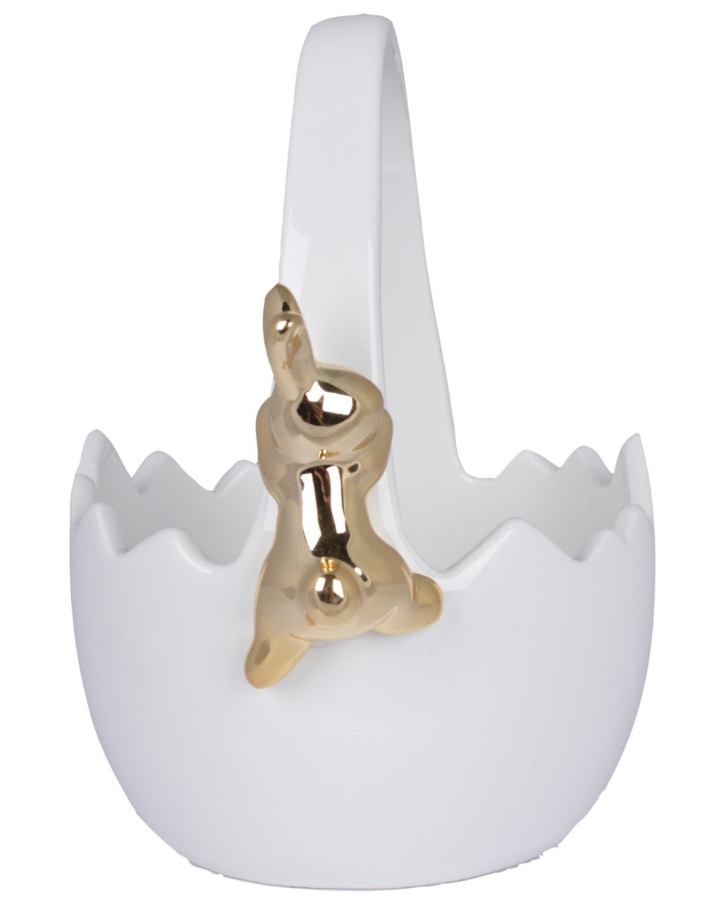 KOSZYK BIAŁY ZE ZŁOTYM ZAJĄCEM MAŁY