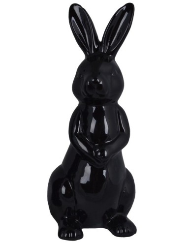 KRÓLIK STOJACY CERAMICZNY CZARNY DUŻY