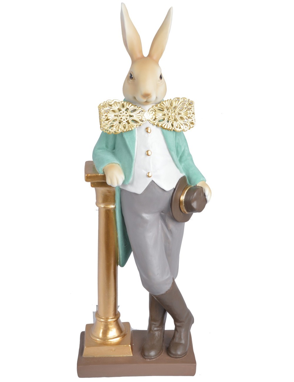 KRÓLIK STOJĄCY BIAŁO -ZIELONY