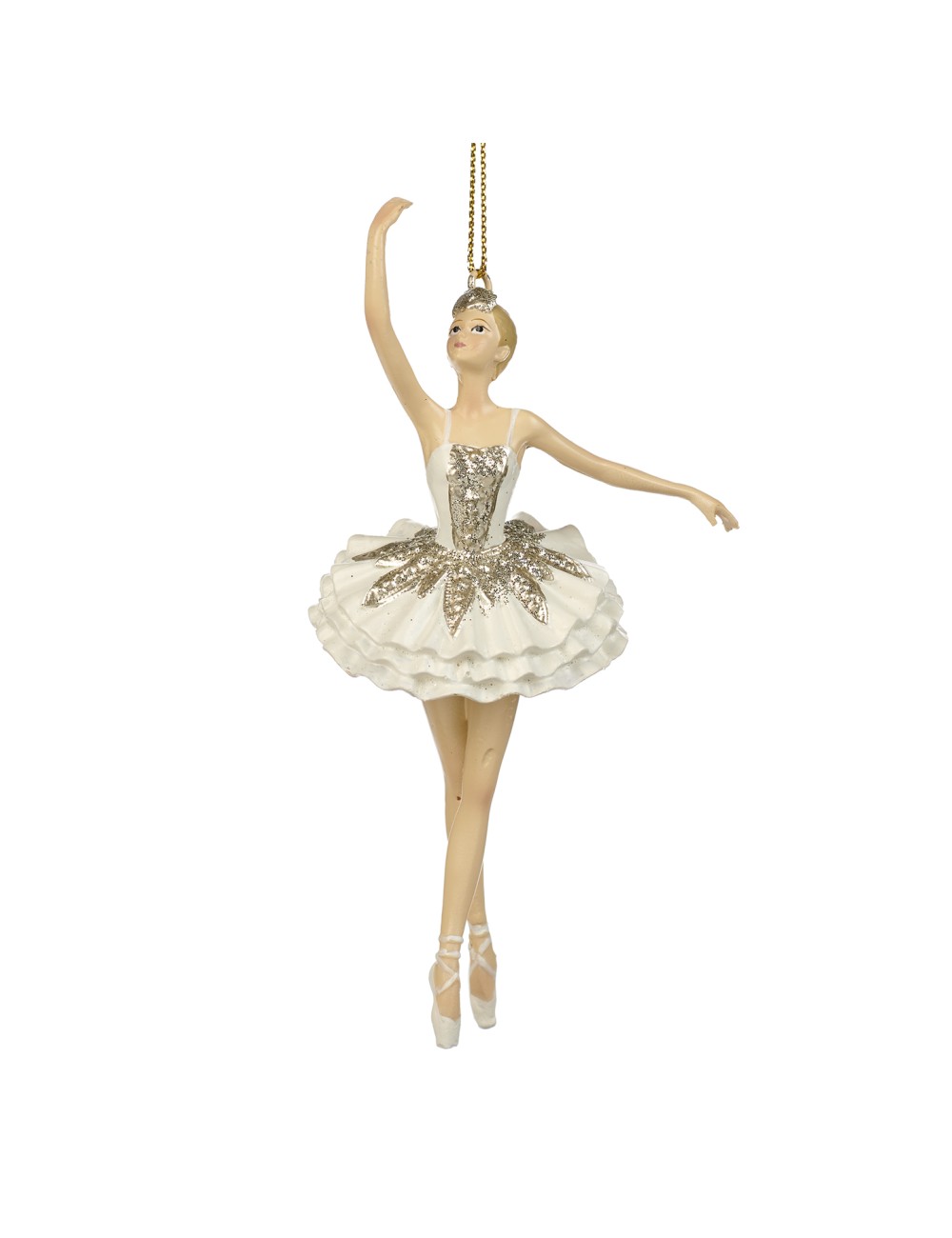 Zawieszka balerina krem-złoto