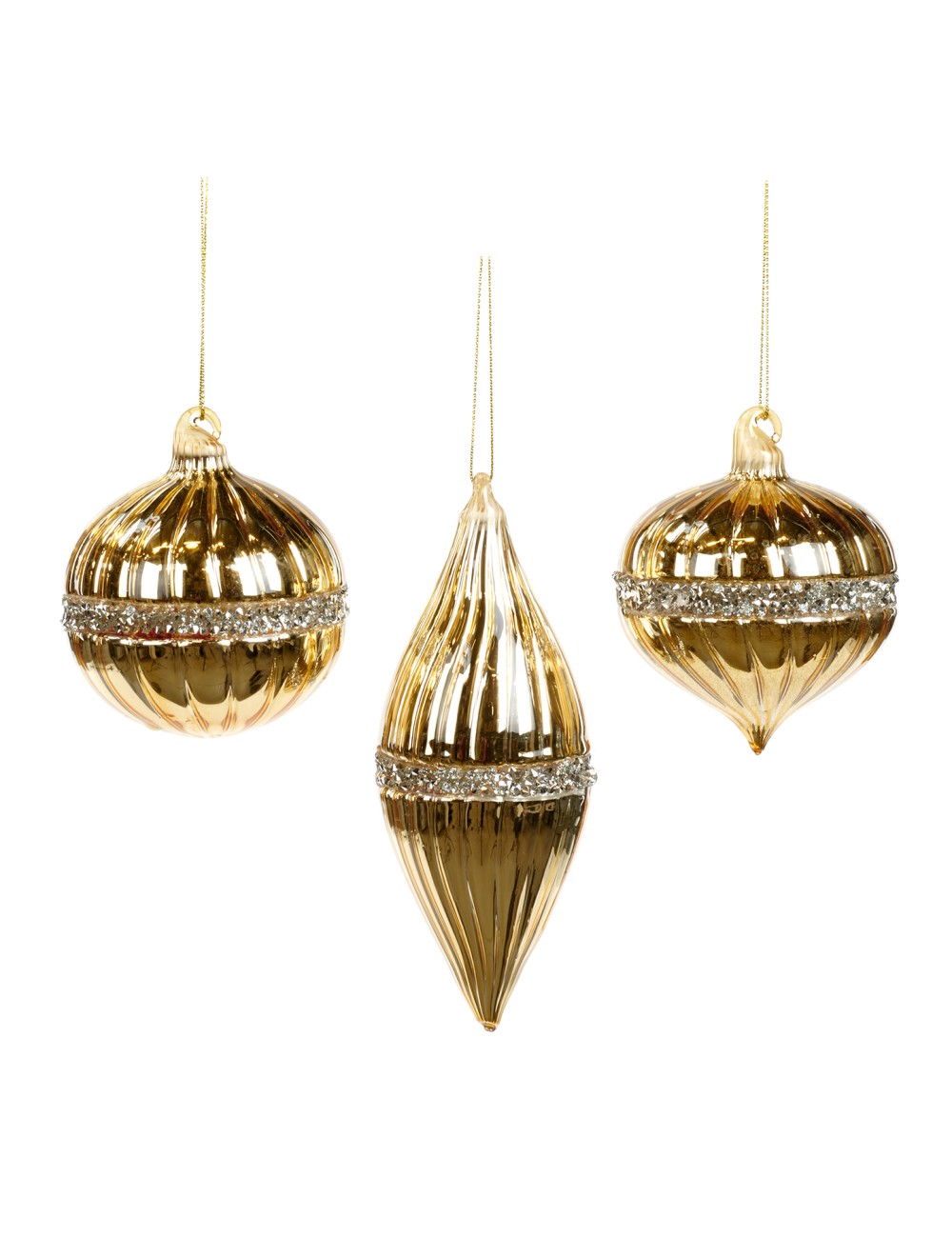 Bombka złota z kryształem różne wzory