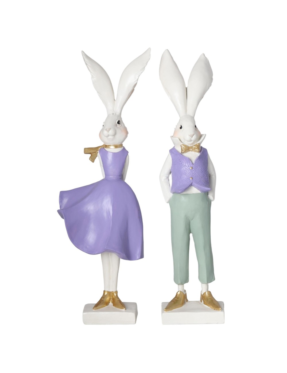 Królik stojący fioletowo-biały