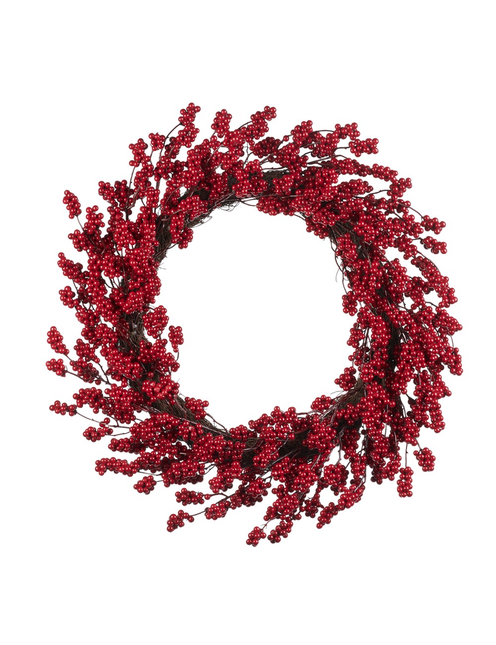 Wianek z czerwonych koralików 60cm