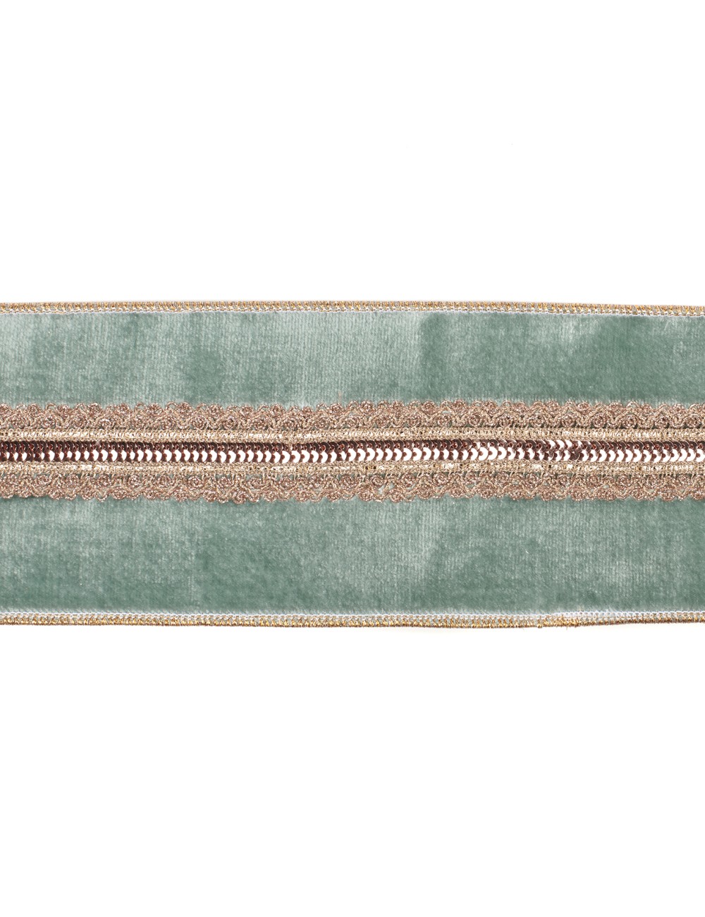 Wstążka XL miętowa ze złotymi zdobieniami