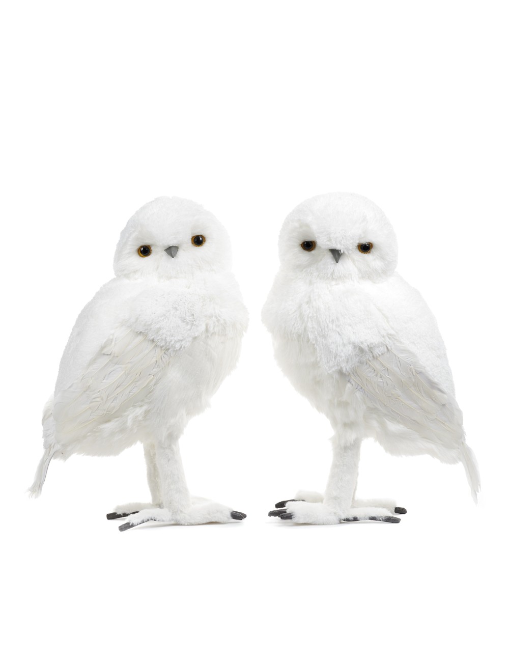 Figurka opierzona sowa biała mała