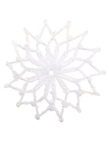 Zawieszka gwiazda biała szydełkowa