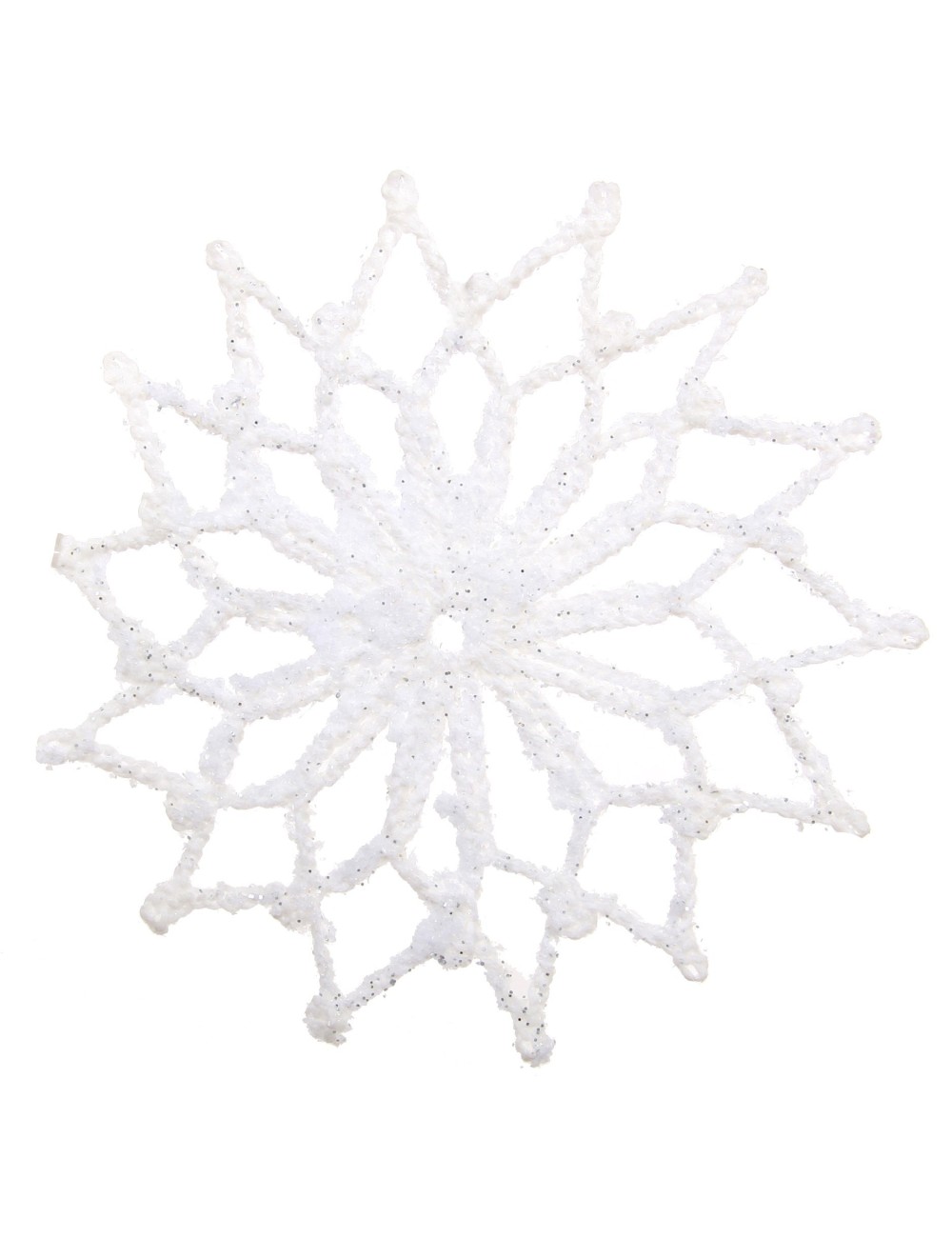 Zawieszka gwiazda biała szydełkowa