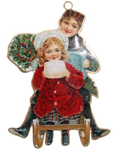 Zawieszka metal dzieci na sankach