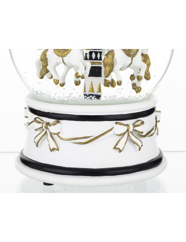 Szklana kula z pozytywką karuzela biało czarny pas