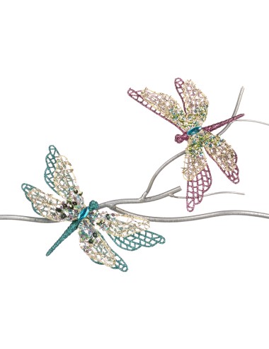 Ważka mix turkus  na klipsie