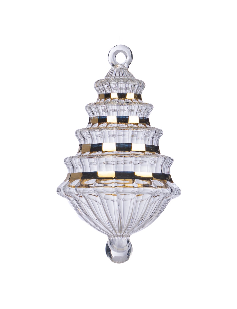 Bombka szklana pas złoty