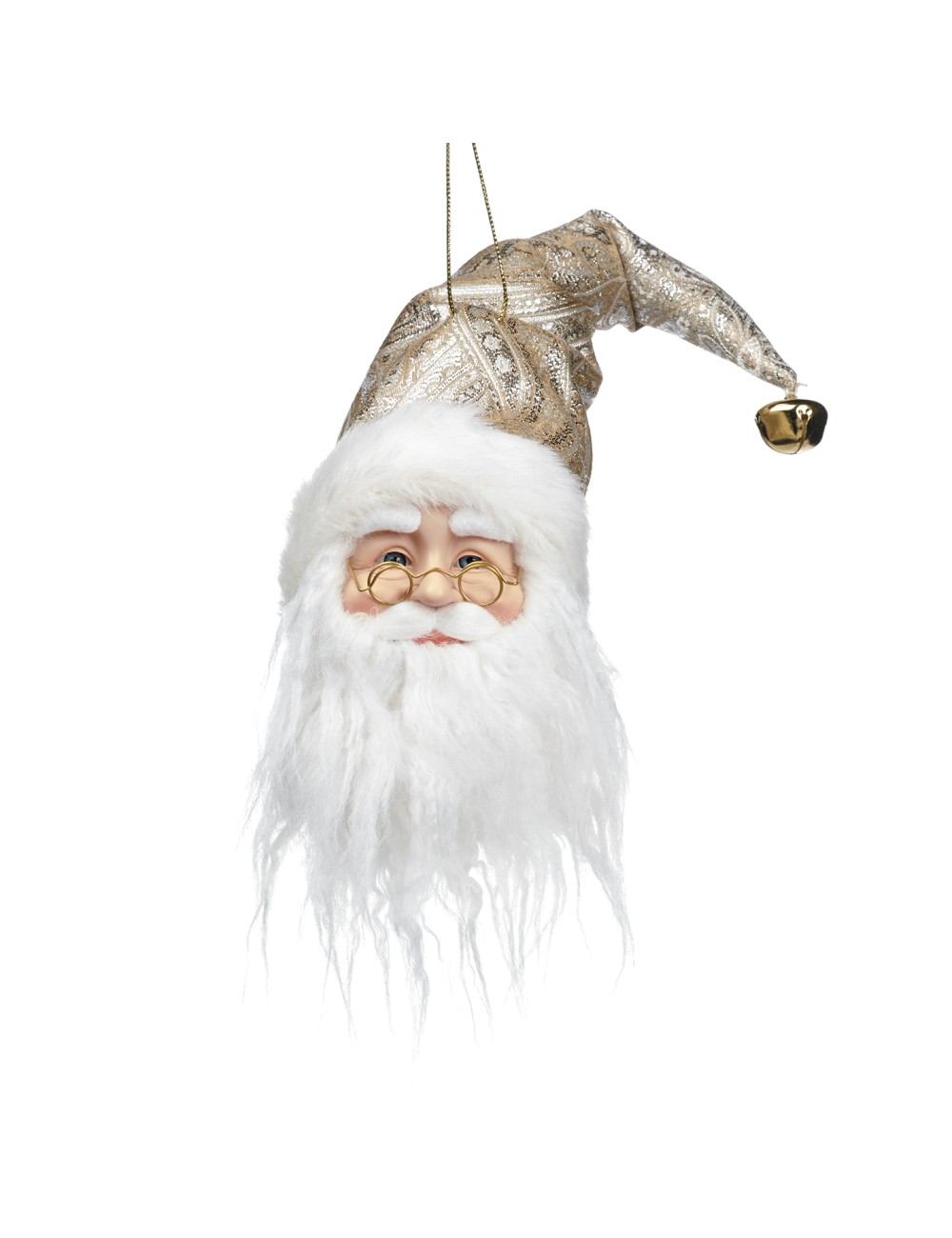 Zawieszka głowa Mikołaja krem