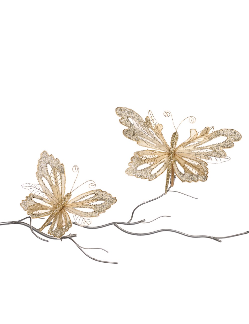 Motyl klips złoty XL