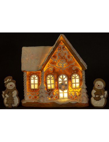 Domek led piernikowy z figurkami