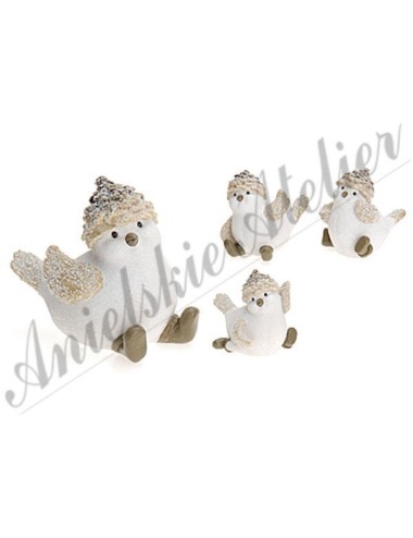 Figurka ptaszek - ośnieżony