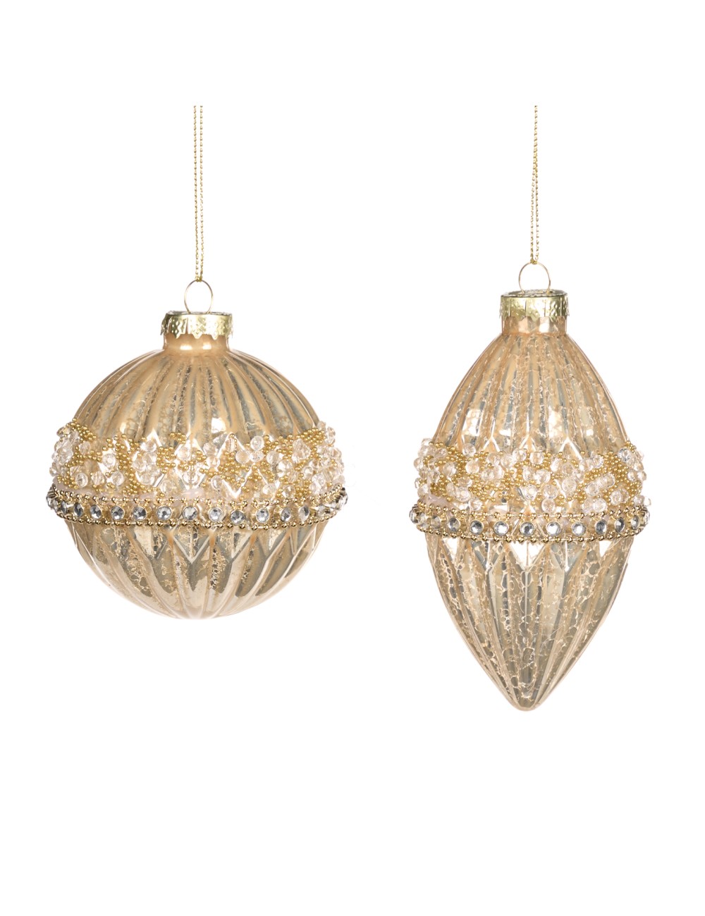 Bombka złota kryształ mała