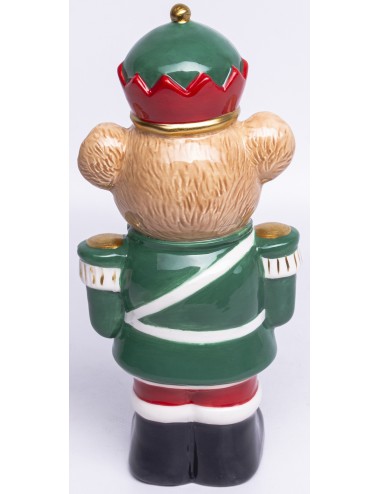 Figurka miś ceramiczna zielona