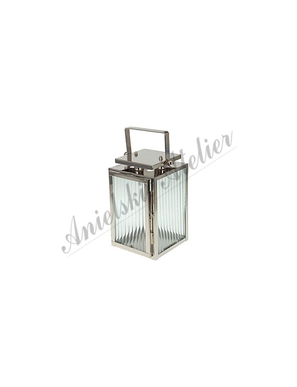 Latarnia nikiel szkło mała