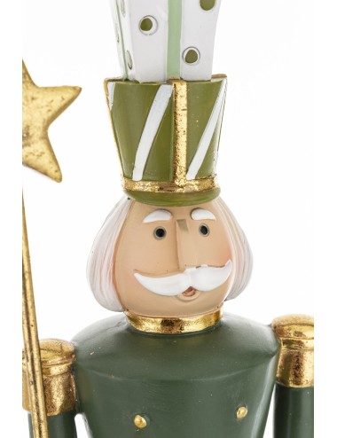 Figurka dziadek do orzechów zielony z gwiazdką