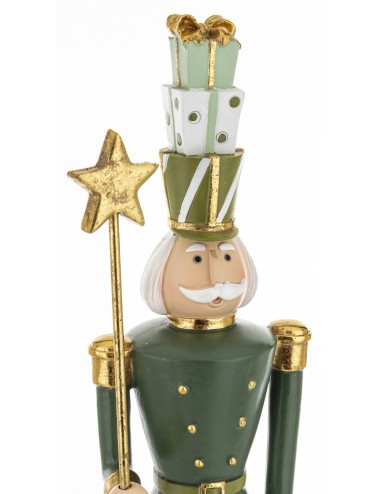 Figurka dziadek do orzechów zielony z gwiazdką
