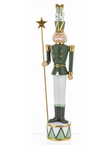 Figurka dziadek do orzechów zielony z gwiazdką