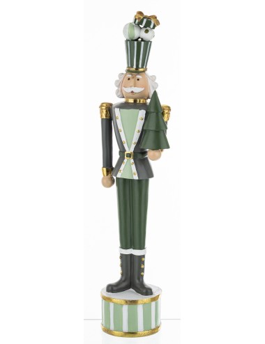 Figurka dziadek do orzechów zielony z choinką