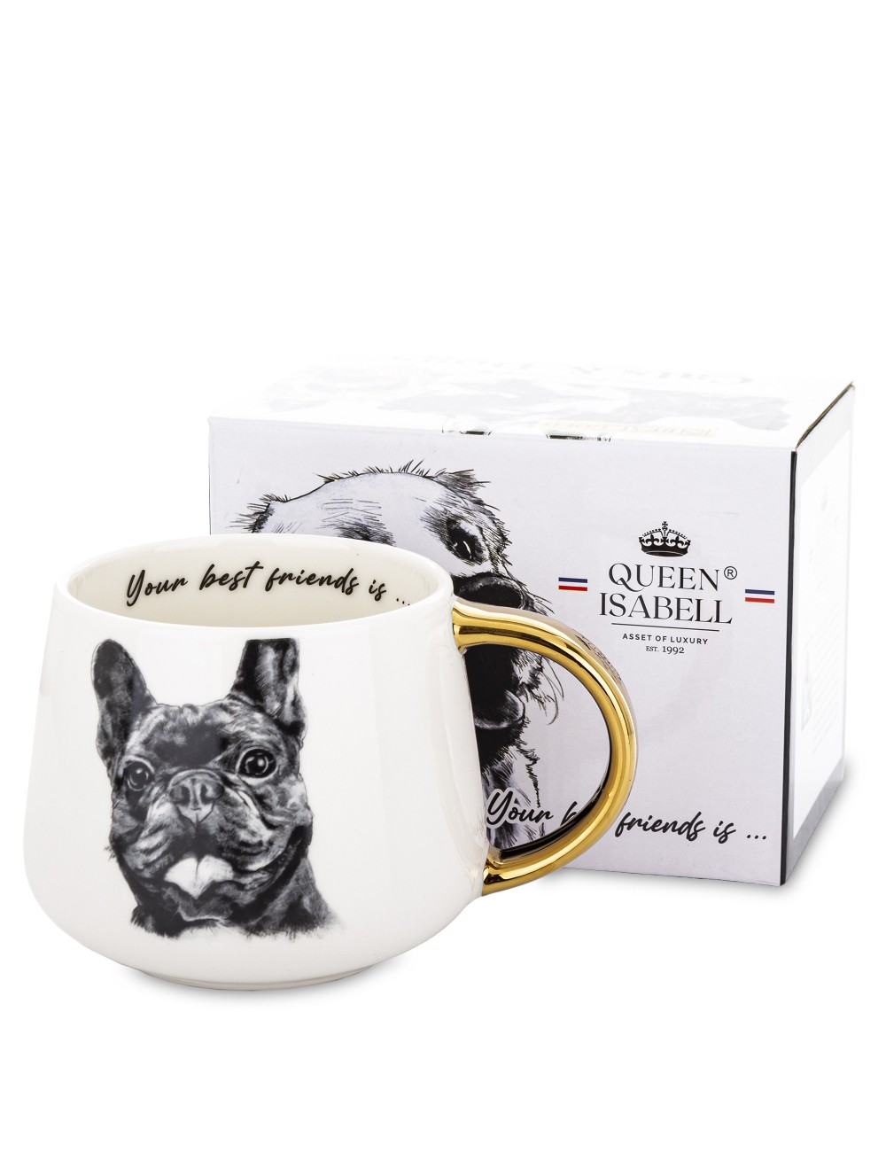 Kubek buldog złote ucho