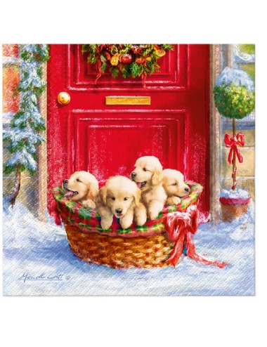 Serwetki świąteczne szczeniaki