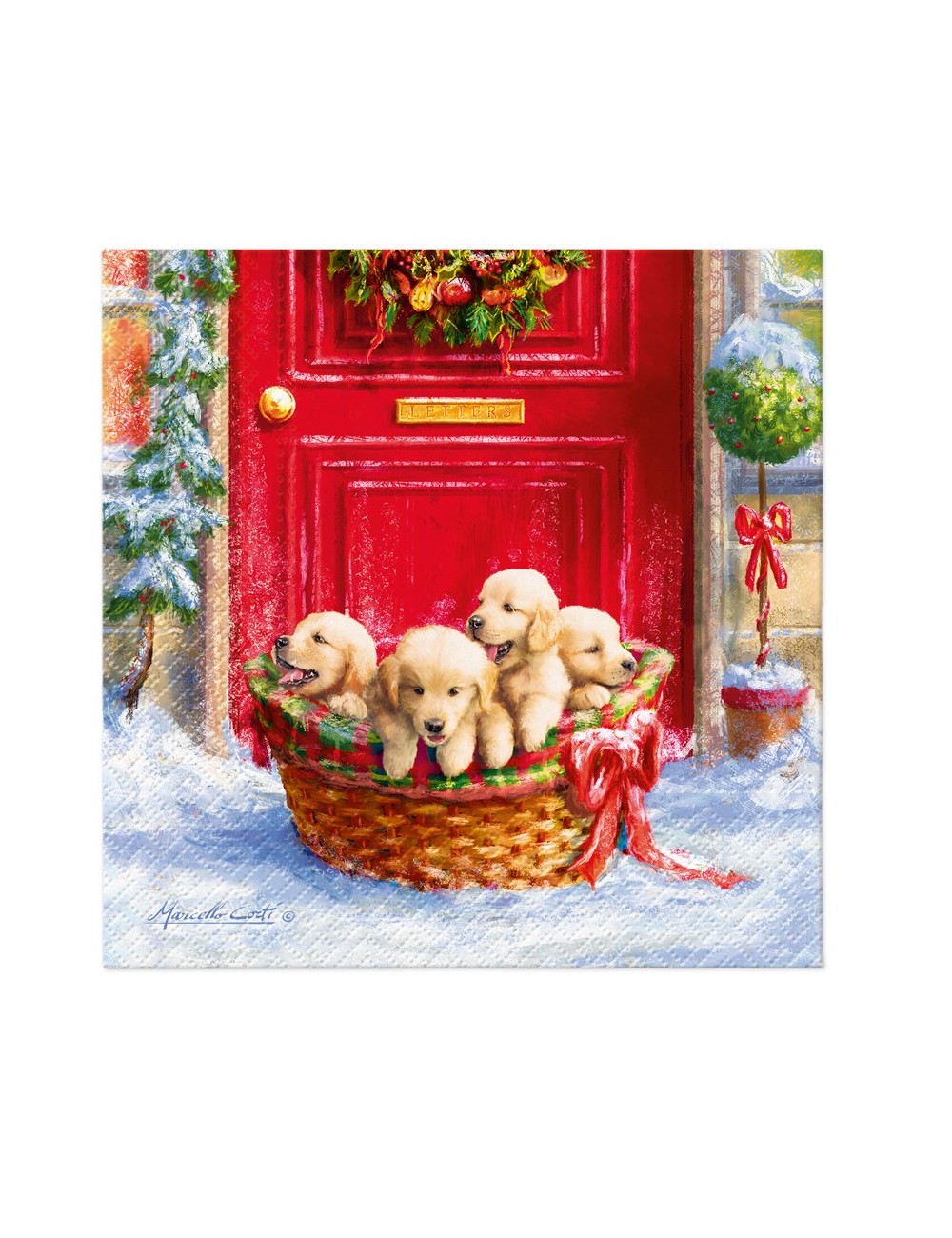 Serwetki świąteczne szczeniaki