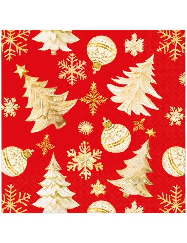Serwetki świąteczne choinka złota