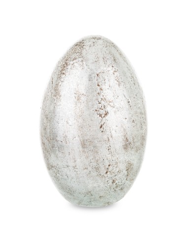 Jajko ceramiczne antyczne srebro duże