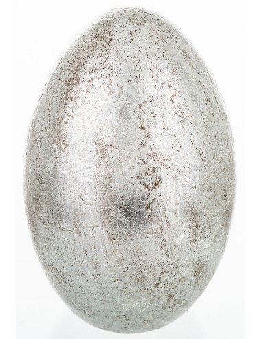 Jajko ceramiczne antyczne srebro duże