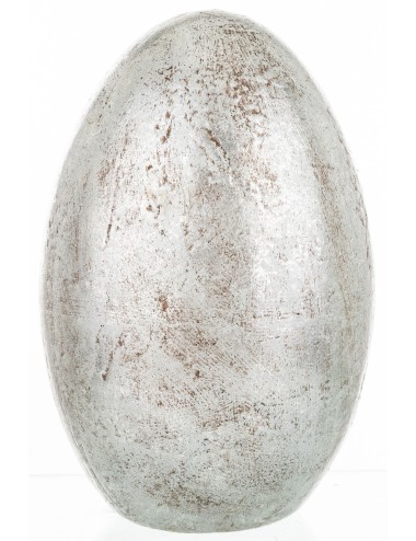 Jajko ceramiczne antyczne srebro duże