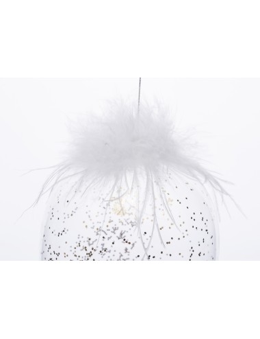 Zawieszka jajko szklane złoty brokat duże