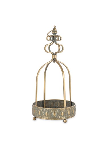 Taca dekoracyjna złota z koroną mała