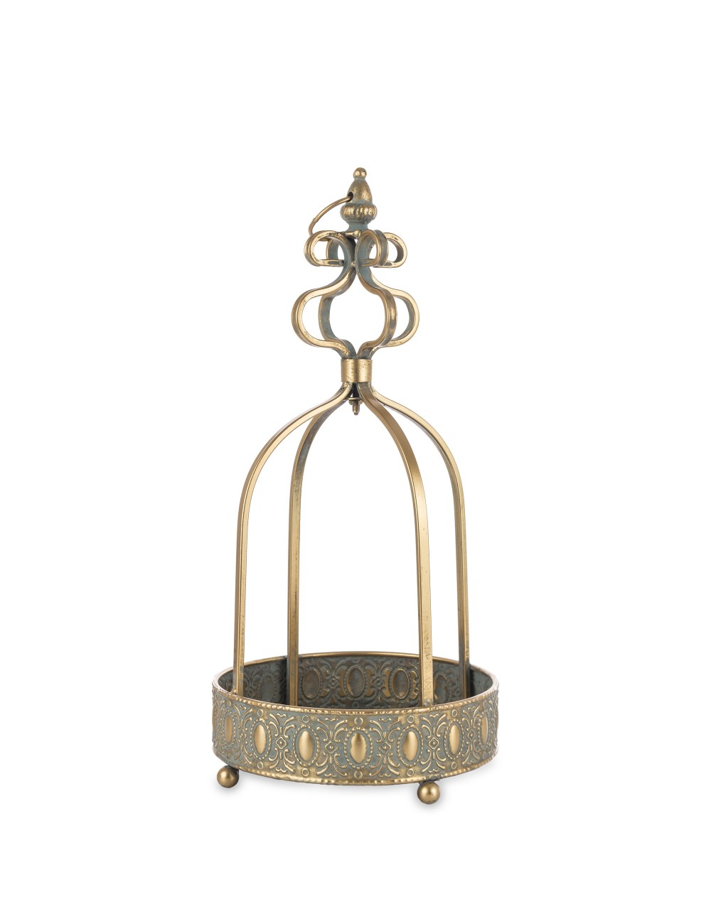 Taca dekoracyjna złota z koroną mała