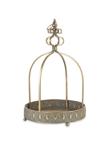 Taca dekoracyjna złota z koroną duża