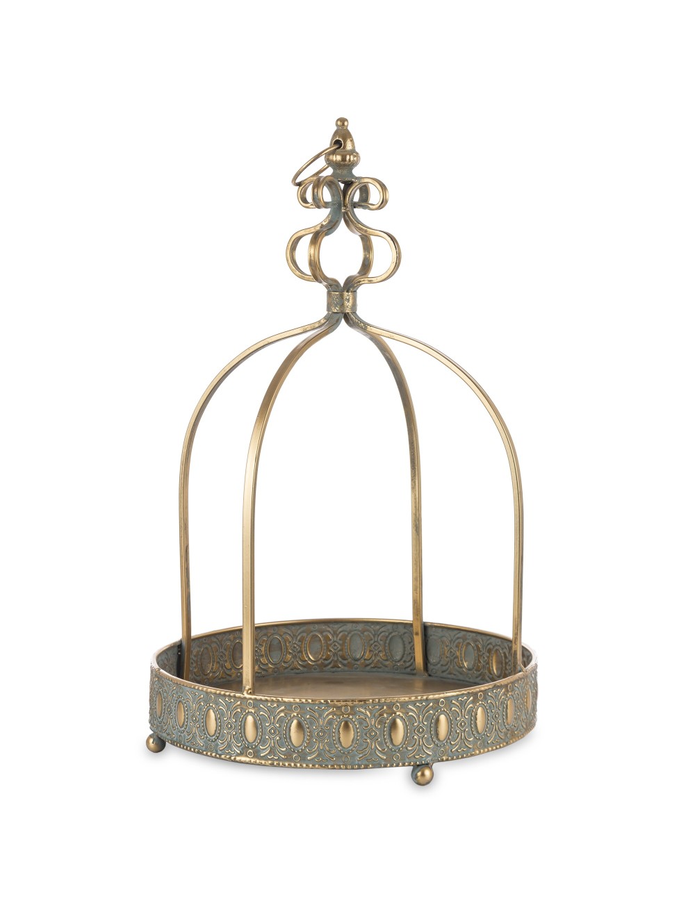 Taca dekoracyjna złota z koroną duża