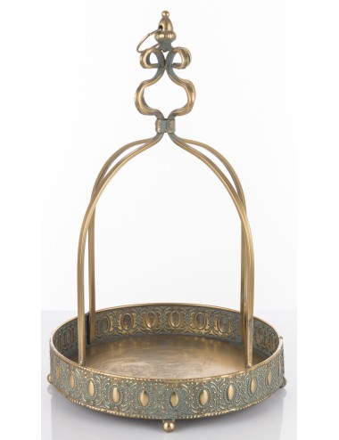 Taca dekoracyjna złota z koroną duża