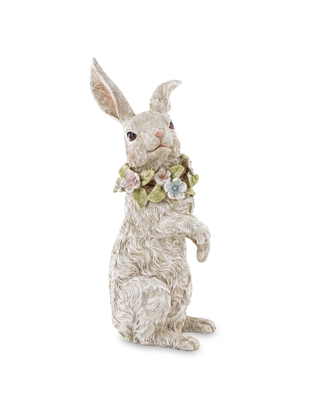 Figurka królik retro z wianuszkiem stojący