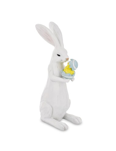 Figurka zając biały  z kurczaczkiem