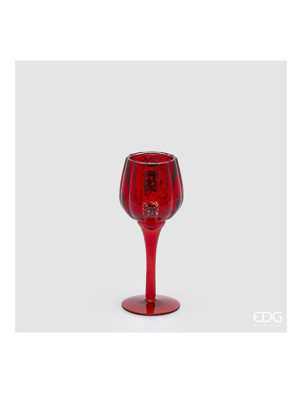 Świecznik czerwony kielich S