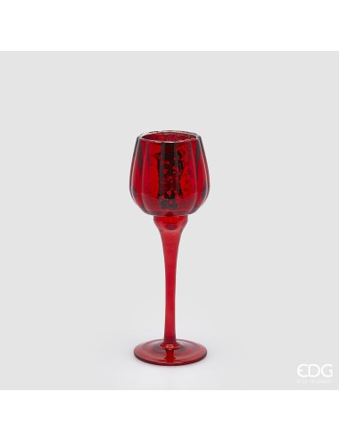 Świecznik czerwony kielich M