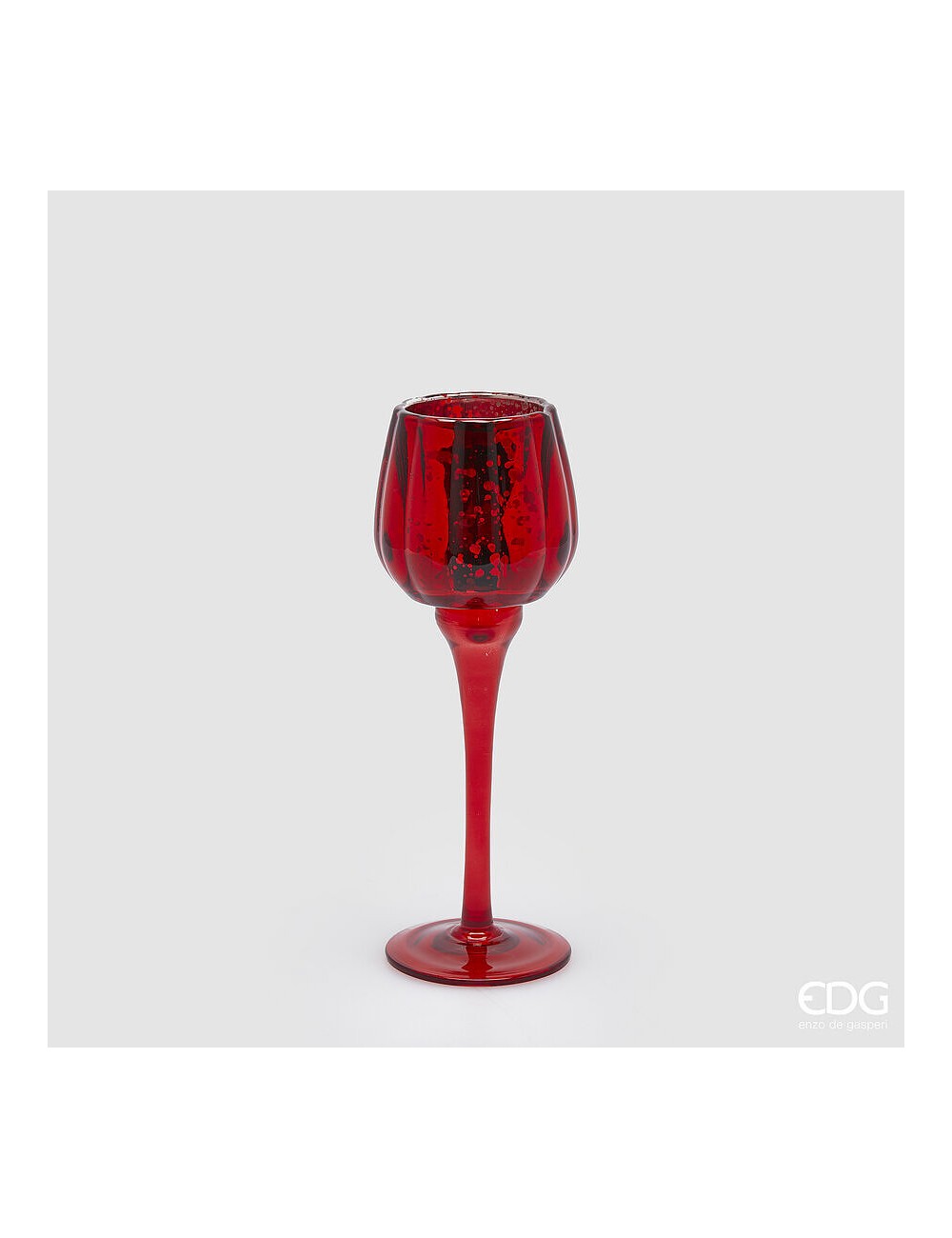 Świecznik czerwony kielich M