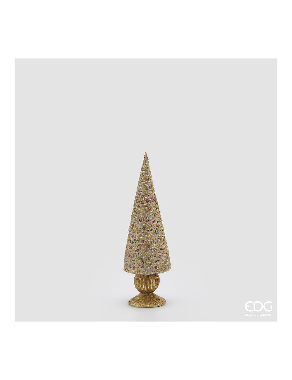 Choinka stożek różowo złota L